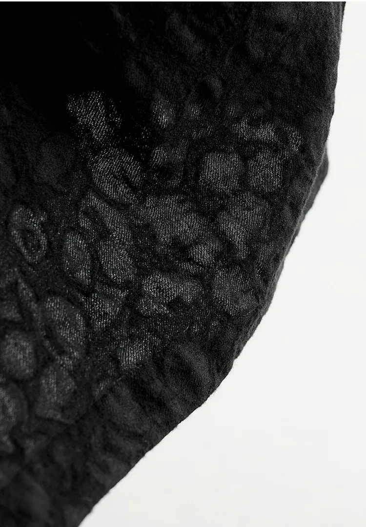 Versatile Umbrella Skirt~Autumn and Winter 100% Wool Jacquard Skirt for Women, Black Flower Bud Skirt