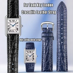 For Cartier Tank Key London Solo Crocodile Leather Watch band Men's Genuine Leather Women's watch strap 17MM 18MM 20MM Bracelet