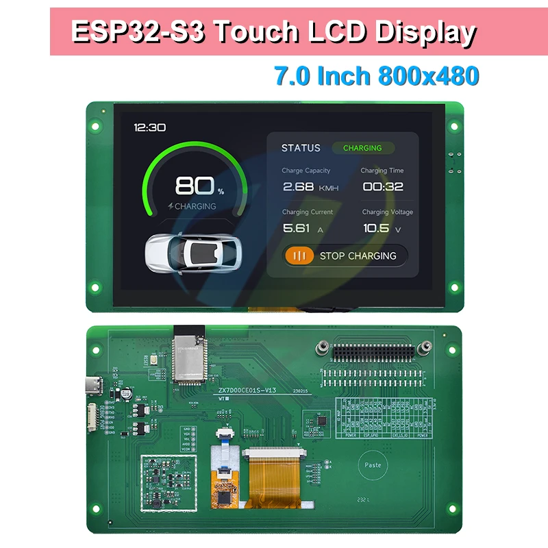 7.0 Inch 800x480 Capacitive Touch Screen LCD Display With RGB Interface ESP32-S3 Module With Built-in 16MB SPI Flash & 8MB PSRAM