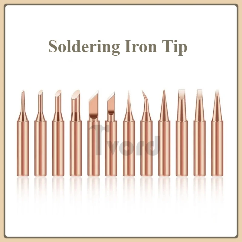 

10Pcs Soldering Iron Tip Pure Copper 900M Soldering Iron Head Set Inside Hot Bare Copper Electric Soldering Iron Welding Tools