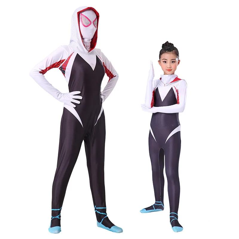 Gwen Spiderman Bodysuits for Kids Children's Holiday jumpsuit Miss Halloween Cosplay Costumes