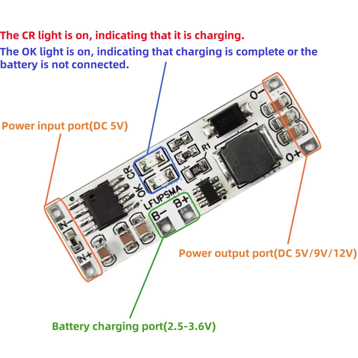 UPS Module 5V 9V 12V DC DC Boost Converter 32140 32700 18650 3.6V Charger Board 2 IN 1 3.2V LiFePO4 Battery Charge & Discharge
