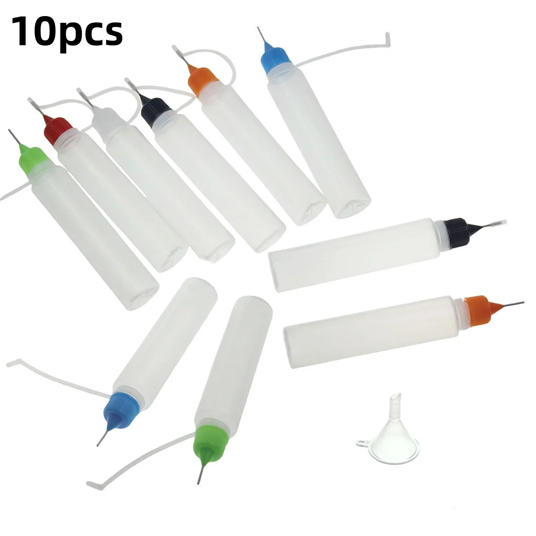 30ml PE Plastic Squeezable Tip Applicator Bottle Refillable Dropper with Needle Tip Caps or Paper Quilling DIY Scrapbooking Pape