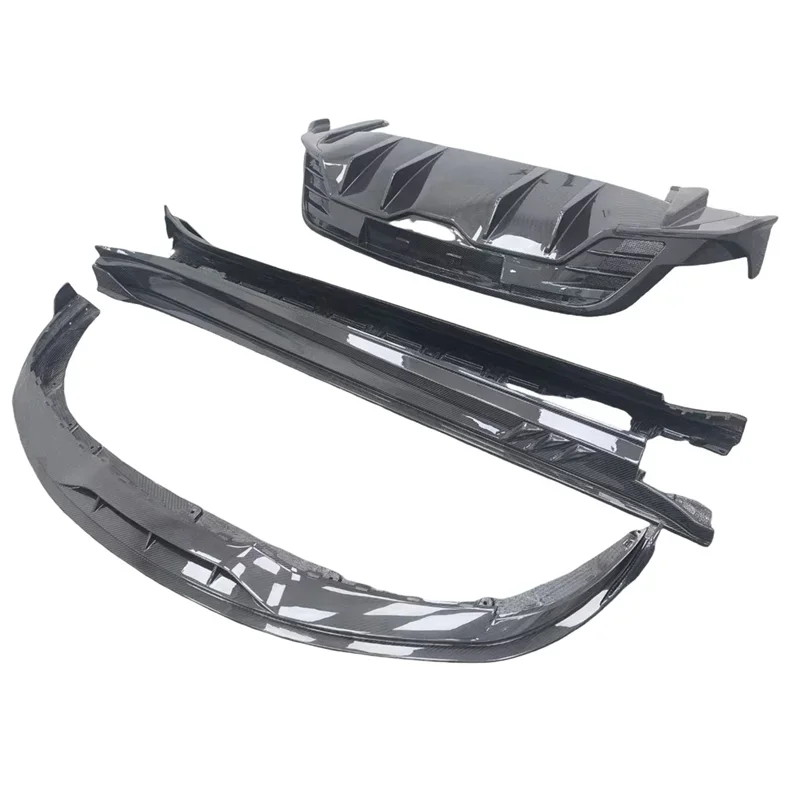 

P style carbon fiber front lip rear diffuser side skirt mirror cover body kit for Porsche Taycan
