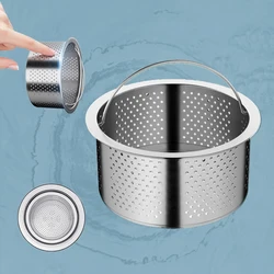 Kitchen Sink Strainer Sink Filter Basket With Handle 304 Stainless Steel Rust Free and Dishwasher Safe Sink Food Catcher