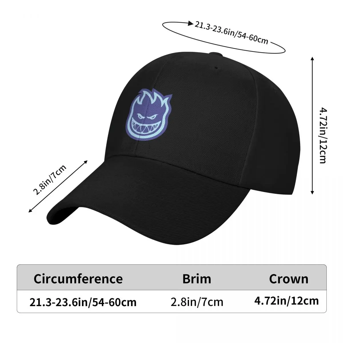 Spitfire Skate Cap Fashion Casual Baseball Caps Adjustable Hat Unisex Baseball Hats Customizable Polychromatic