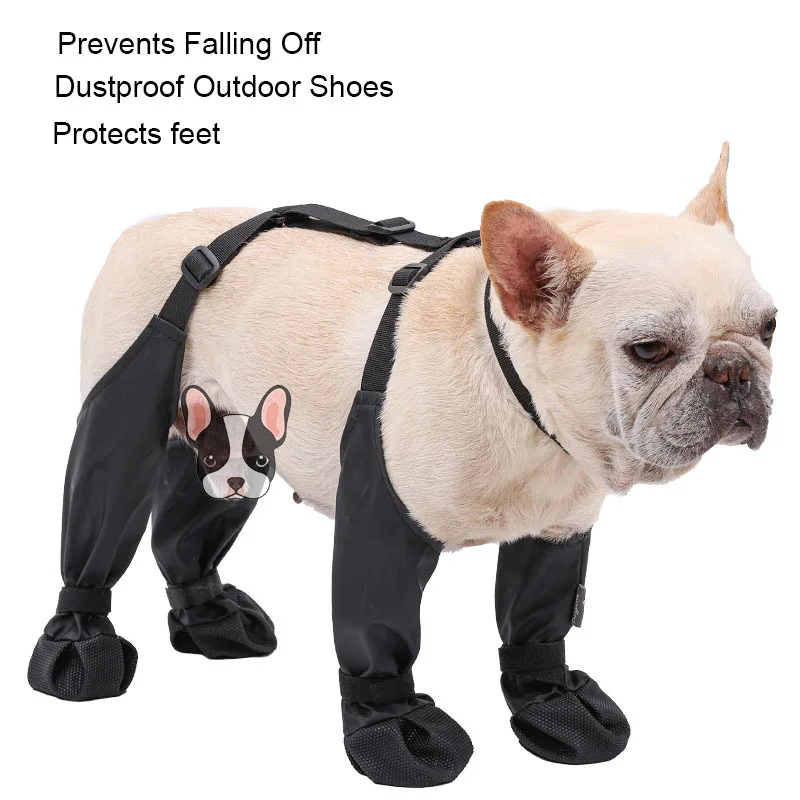 Dog Shoes Waterproof Adjustable Dog Boots Rain Day Pet Supplies Shoes For Dogs Outdoor Walking Soft French Bulldog Paws Protect