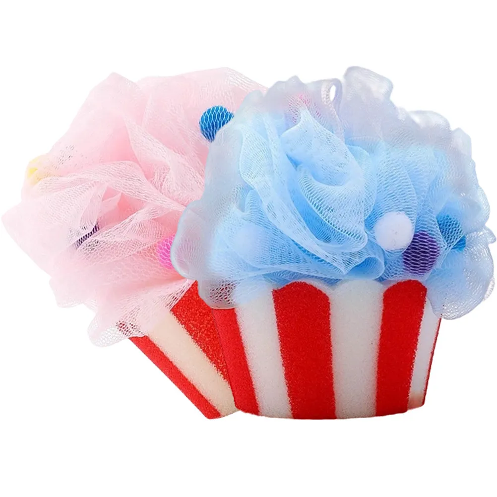 

Набор из 2 мягких отшелушивающих мочалок-шаров для душа в форме мороженого, аксессуары для ванны для мужчин и женщин, для путешествий