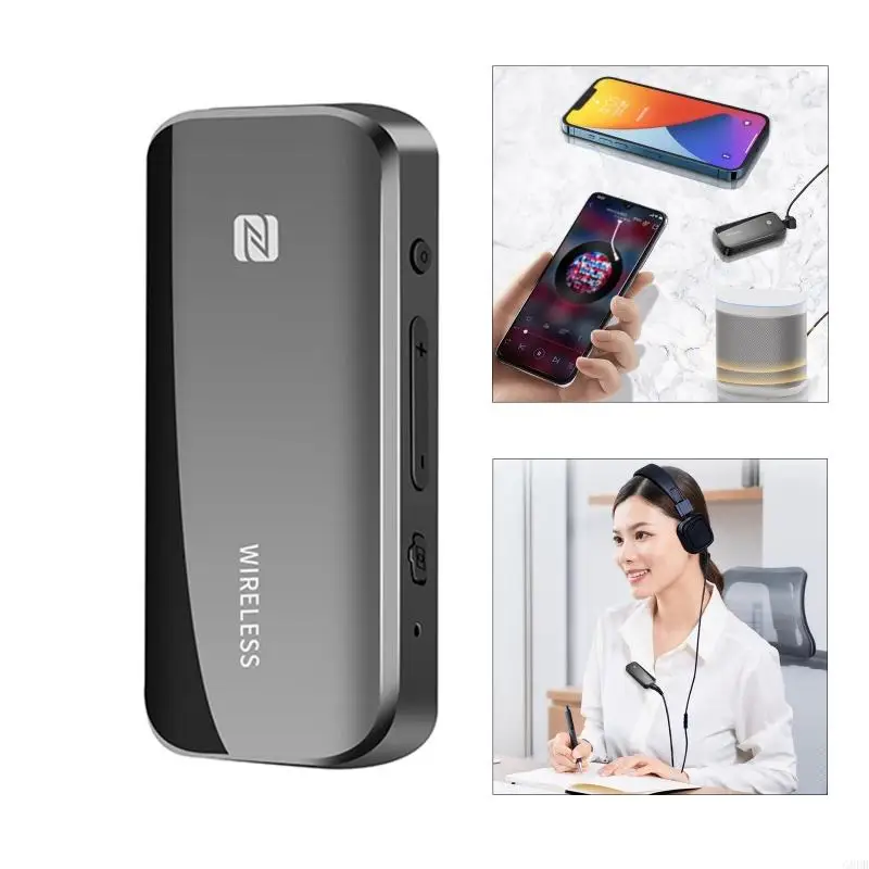 G8DB BT5.0 LAVALIER TWO-IN-ONE-ONE BLUETOOTH互換レシーバーNFCワイヤレストランスミッターレシーバーカーオーディオアダプター3.5 AUX