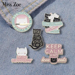 I'AM SO PURRRFECT Enamel Pins Custom Love Cat Family Brooches Lapel Badges Animal Jewelry Gift for Kids Friends