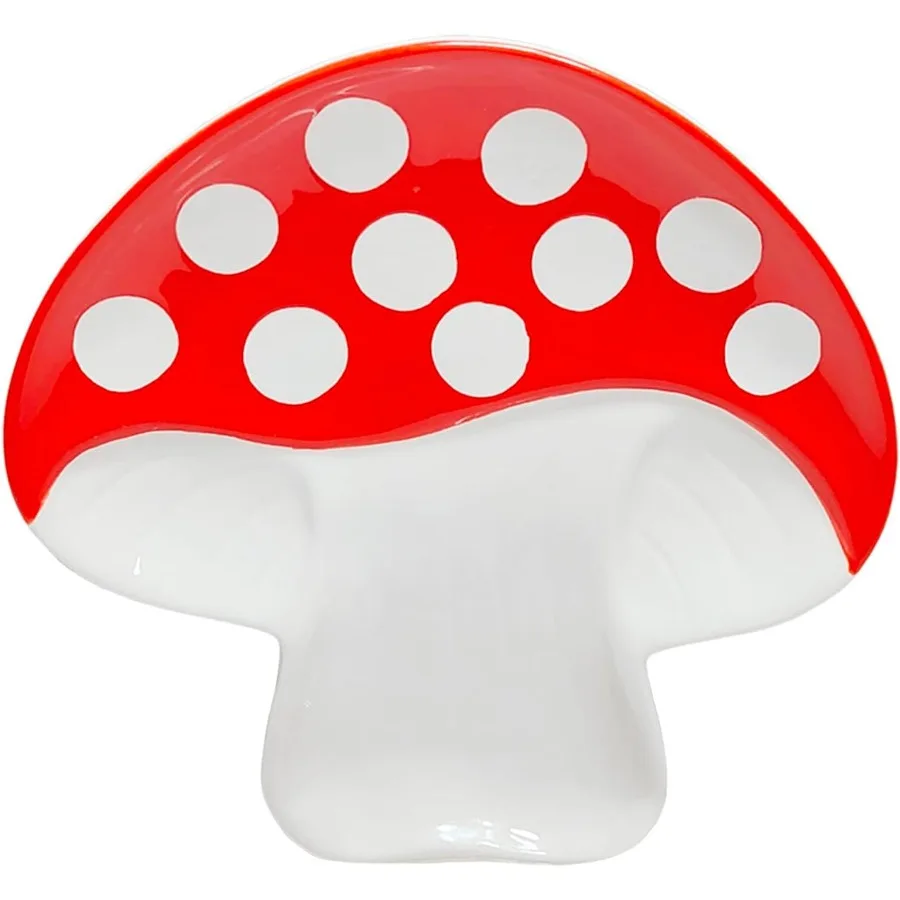 

Подставка для ложки-гриба для плиты, милый керамический держатель для ложки для кухонной стойки, подставка для посуды, грибной кухонный декор, красный