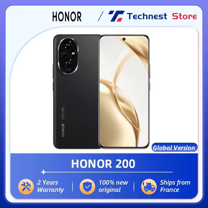 Global Version HONOR 200 5G Smartphone Snapdragon 7 Gen 3 Android 14 6.7'' AMOLED Display 5200mAh Battery