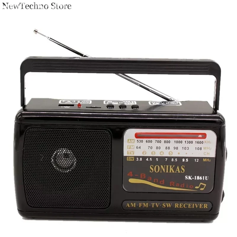 1861U Digital Radio High Sensitivity Rechargeable Signal-Reception Loud Sound AM FM SW Full-wave Band MP3 Player Speaker