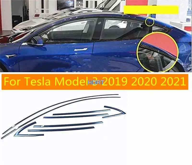 

For Tesla Model 3 2019 2020 2021 car accessories Exterior window modification Car window door frame modification trim strips