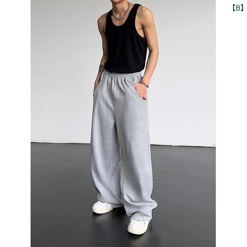 Sweatpants High Street Hip Hop Casual Pants Men Harajuku Y2K Oversized Sport Winter Fall Super Handsome Men's Straight Leg Pants