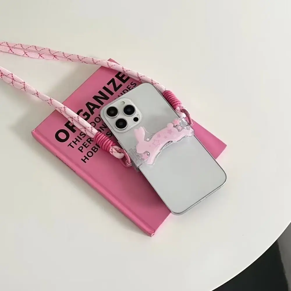 Cartoon Crossbody Phone Back Clip Rabbit Dog Rabbit Phone Clip Lanyard Detachable Universal Phone Stand Back Clip Lanyard