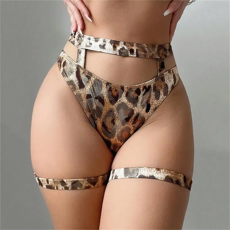 Trend Leopard Tankini Bottoms Sleeve roupa banho respirável para mulheres ativas