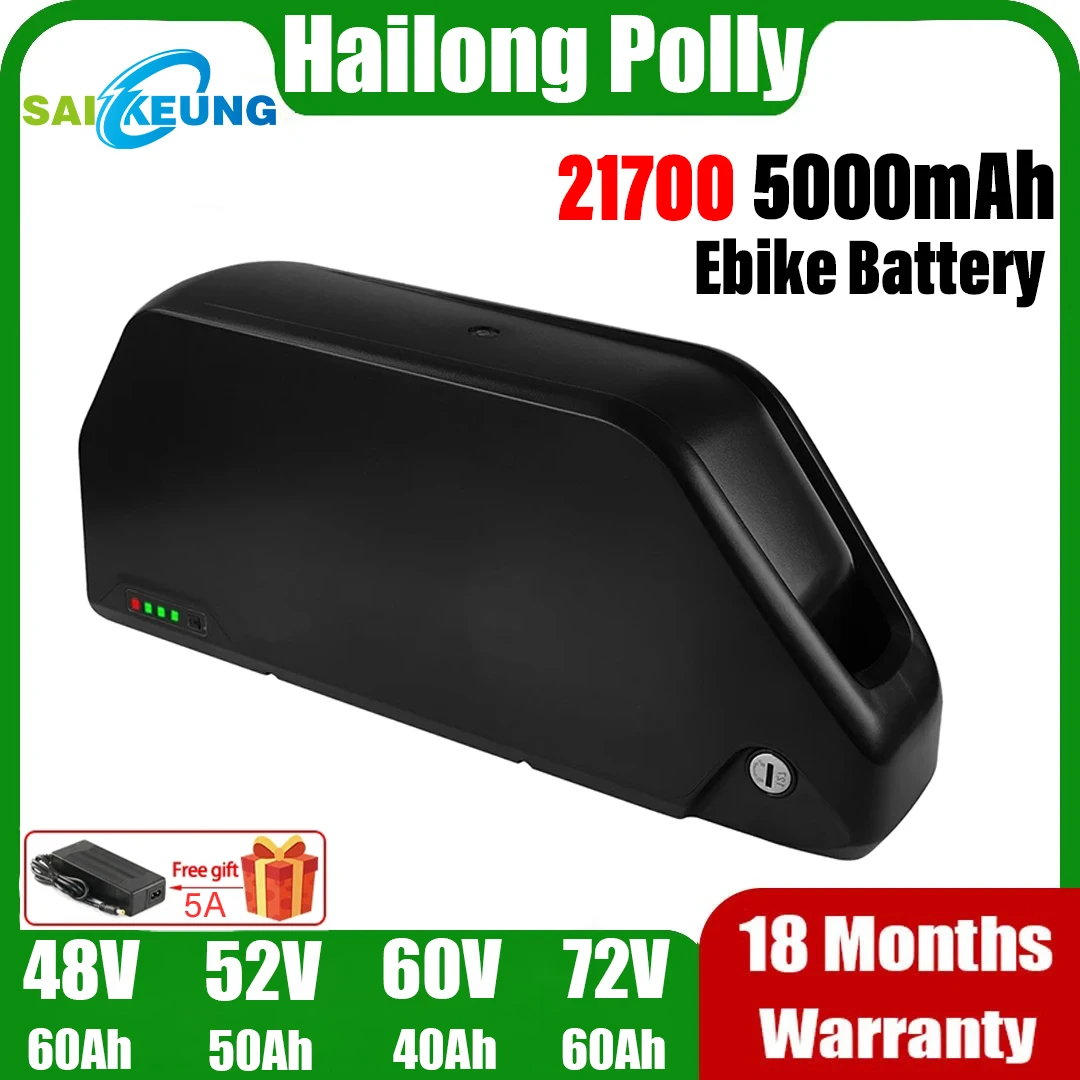 

Hailong 48v 50ah Ebike Batttery 36 52v 60v 72V 20ah 25ah 28 30ah 40ah 60AH E-Bike Accu Fatbike Bicycle Polly DP-7 3000W Battery