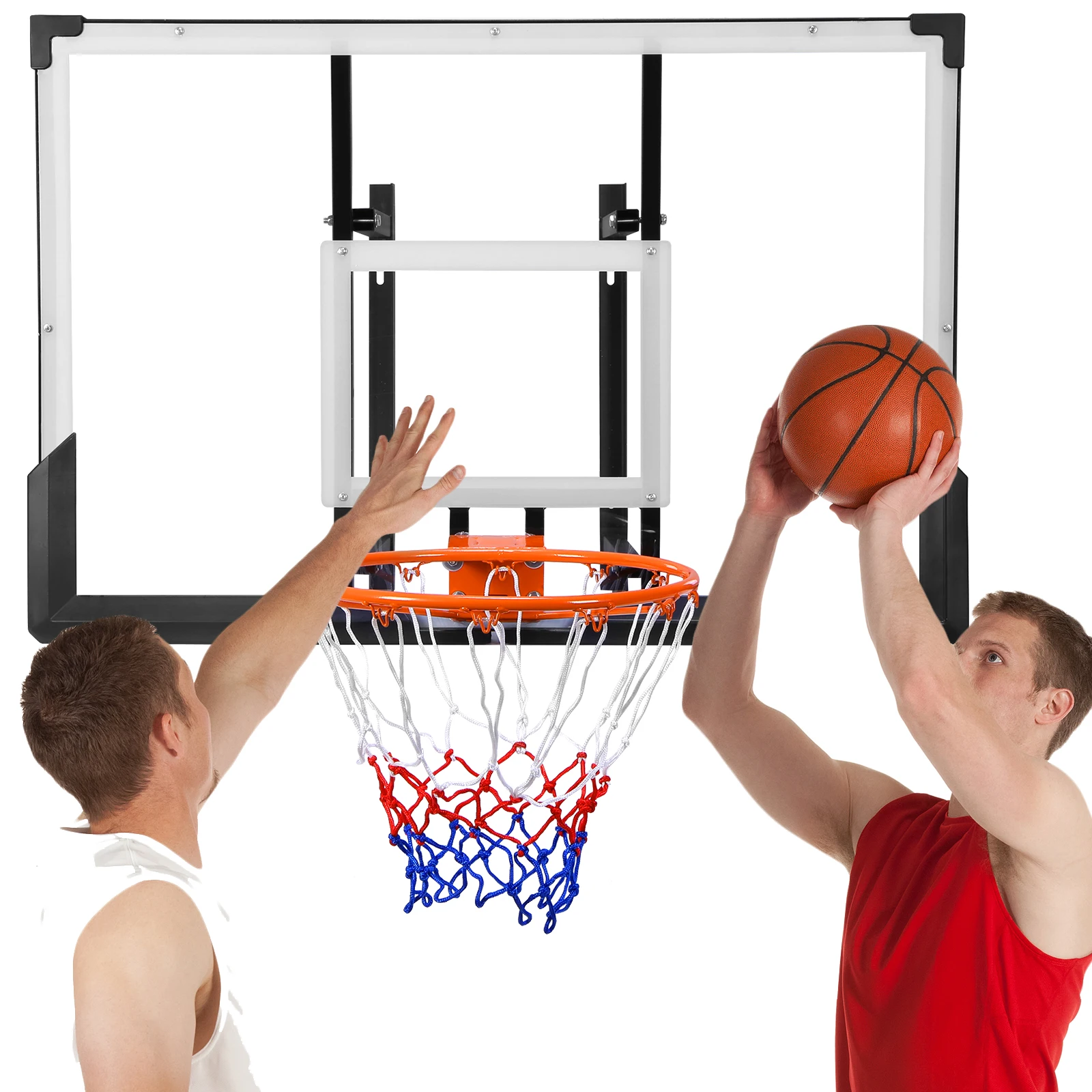 Wall Mounted Basketball Hoop for Kids Adults Indoor Outdoor 47-Inch Basketball Hoop  for Door Wall Mounted and Room Shooting Bal
