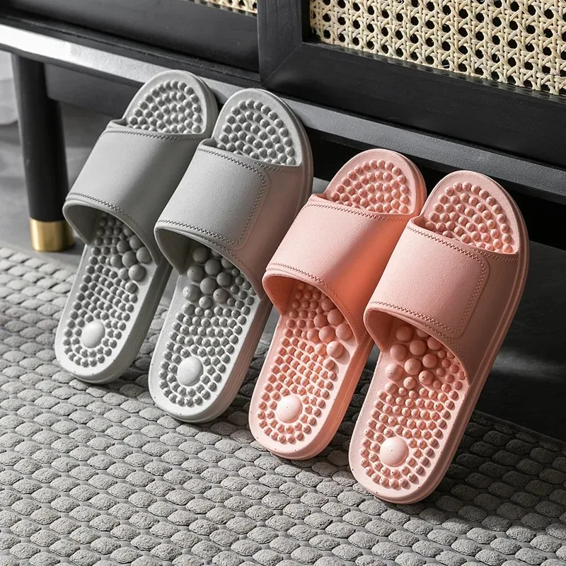 New Summer Concise Couple Style Sandals Non-slip Bathroom Indoor Slides For Men Women Massage Slippers Ladies' Home Flip Flops