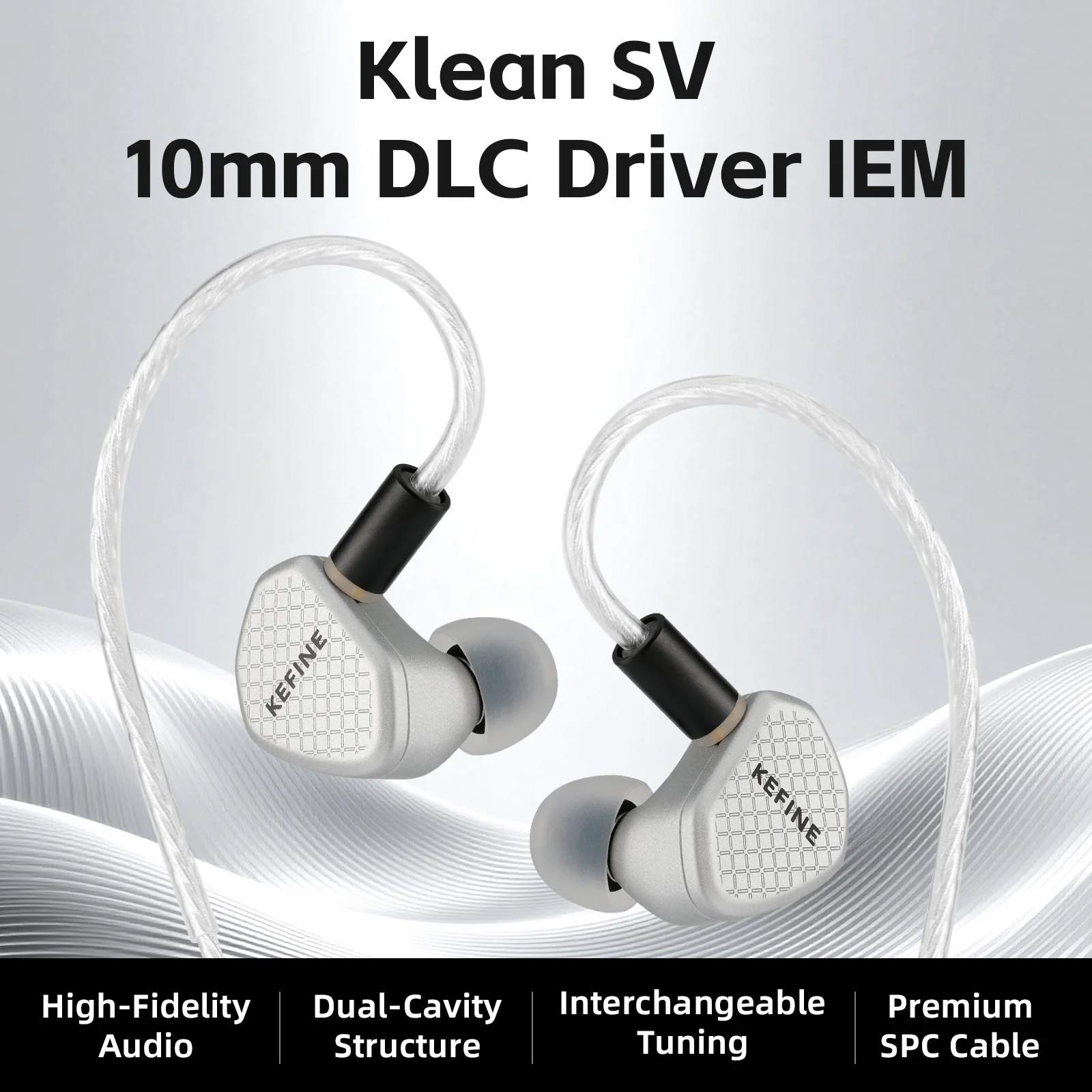 KEFINE Klean SV 10mm DLC Diaphragm Dynamic Driver Hifi Wired IEM