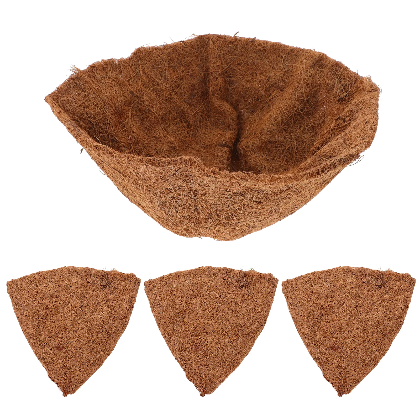 

4pcs Coconut Coir Liners 14 Inch Round Fiber Hanging Basket Pot Planters Garden Decor Flowerpot Waterproof Breathing
