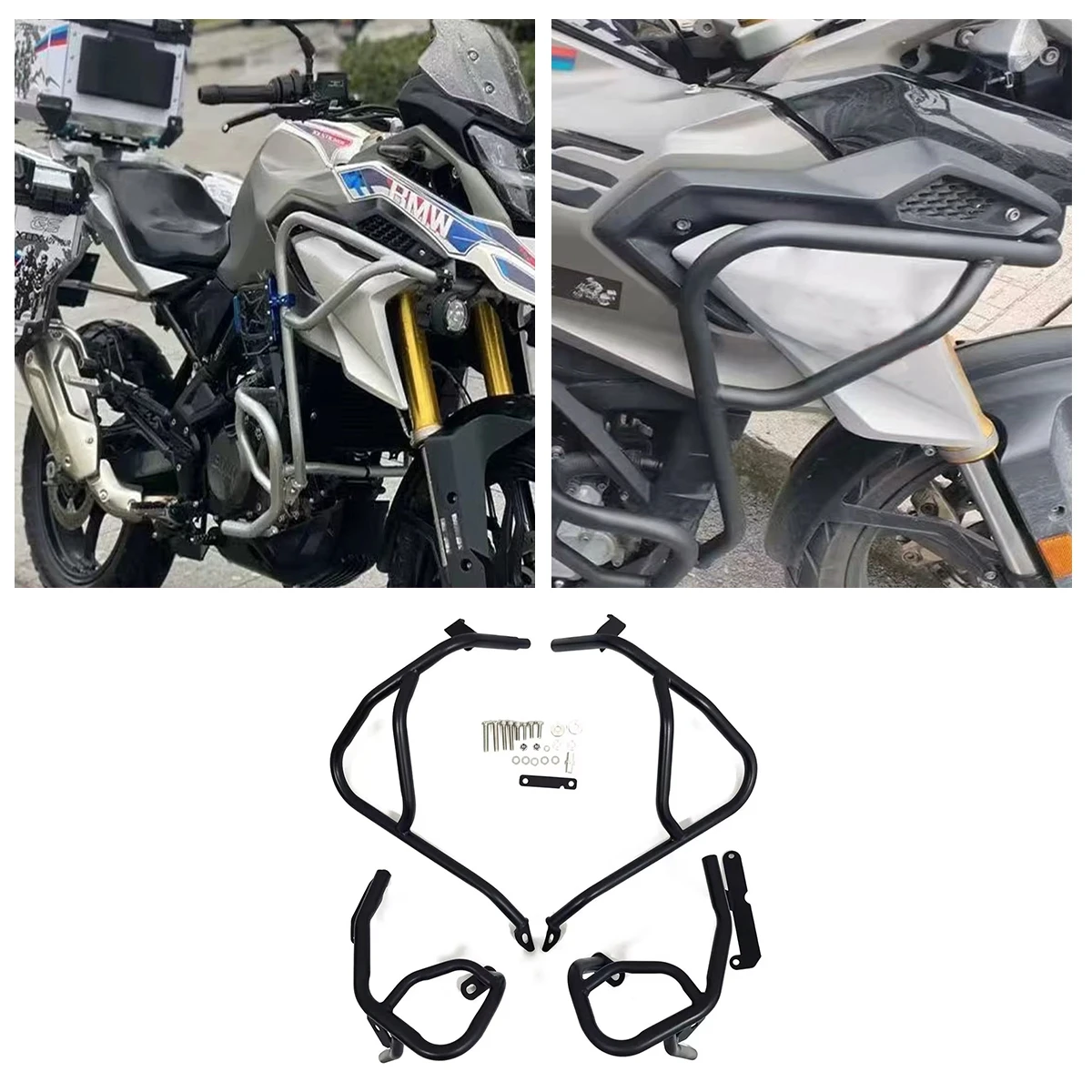

Motorcycle Upper + Lower Engine Guard Crash Bar Motoguard Frame Protection Bumper for BMW G310GS/G310R