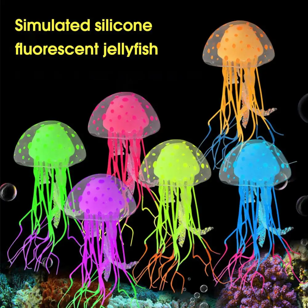 Durable Clear Illumination Artificial Jellyfish Good Detail Aquarium Decoration Clear And Translucent for Fish Tank