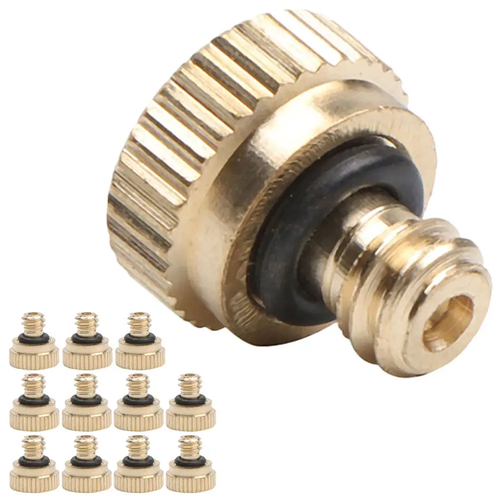 12Pcs Rustproof Brass Misting Nozzles Atomizing Nozzle Leakproof Low Pressure Outdoor Cooling Garden Irrigation Spray Nozzle