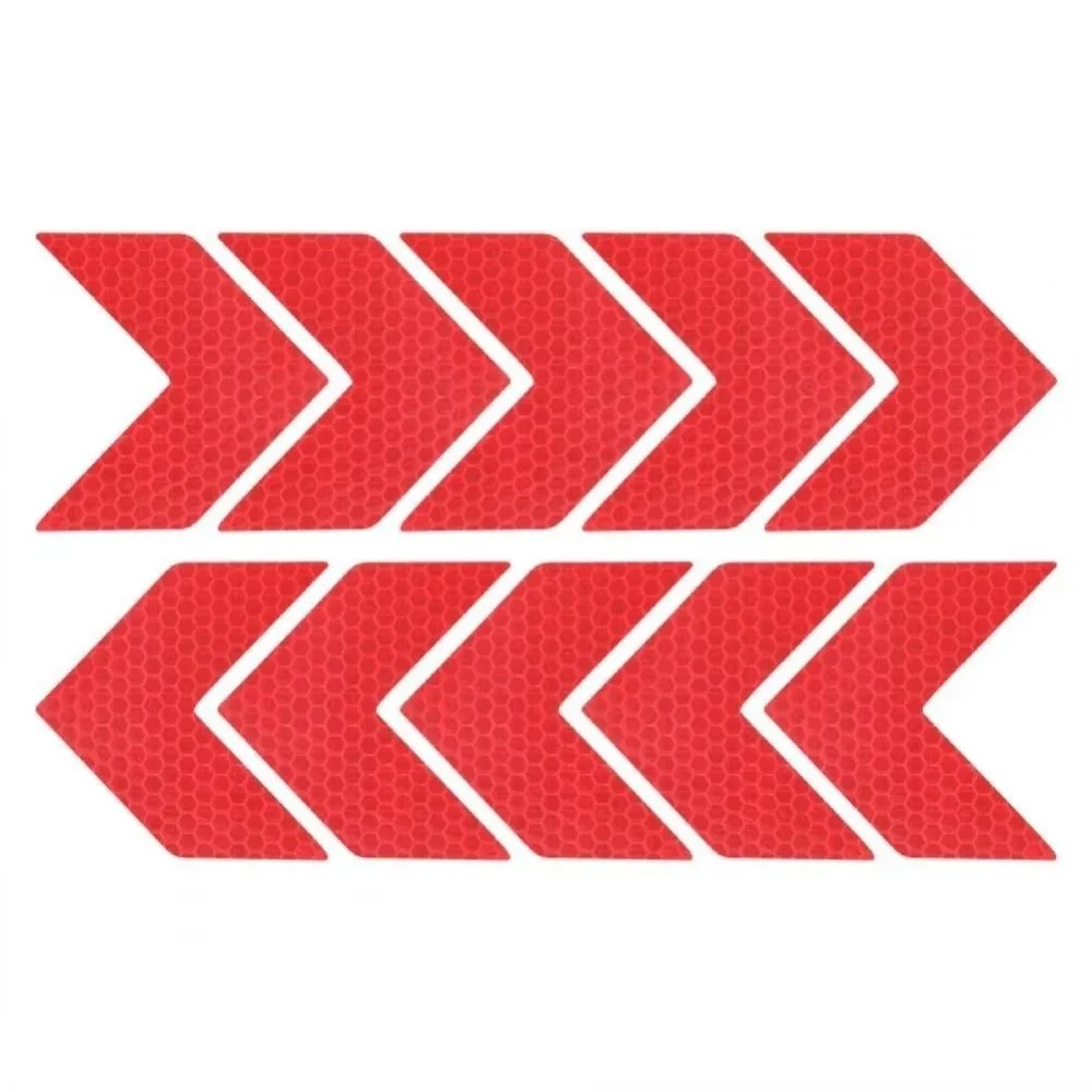 10pcs/set new 5*4.5cm Car Sticker DIY Arrow Sign Car Reflective Tape PET Self-adhesive Arrow Sign Tape Car Exterior Body