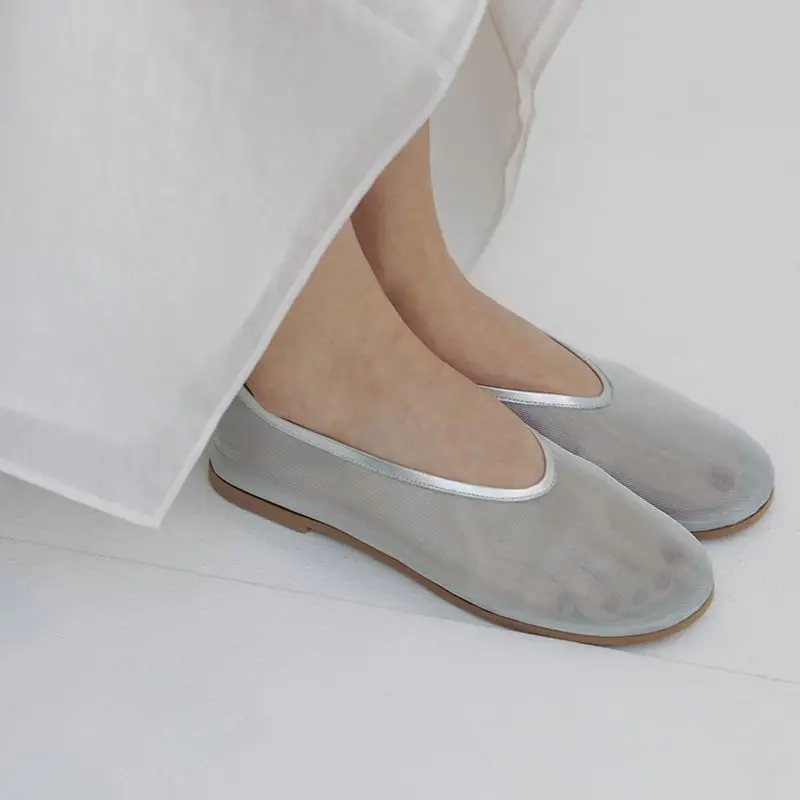 

Женские туфли-балетки: дизайнерские, на шнуровке, дышащие, летние лоферы, серебристые, сексуальные, сетчатые, для женщин