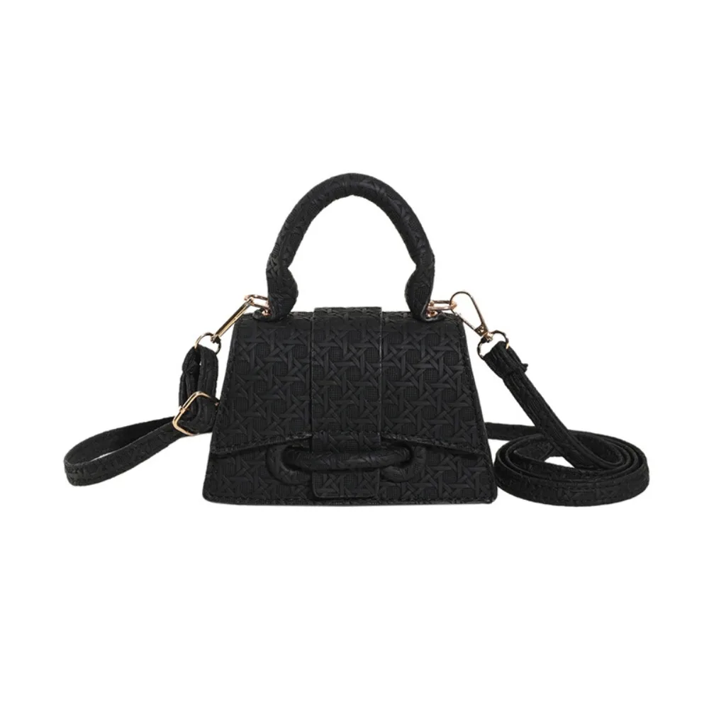 

Pu Leather Chic Crossbody Bag Solid Color Small Square Bag Mini Coin Purse Handbag Korean Style Women's Shoulder Bag Children's