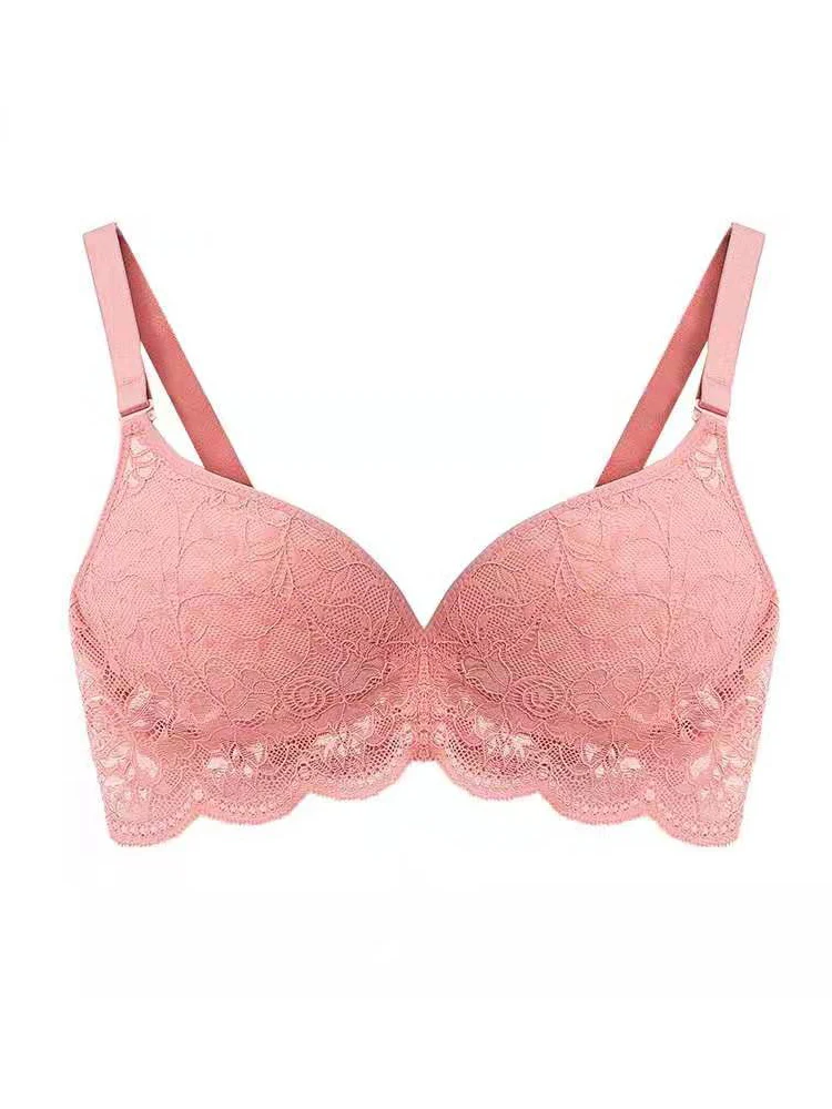 SuyaDream – soutien-gorge Push up en dentelle 100% soie naturelle, sous-vêtements fins rembourrés, blanc, rose, pour femmes