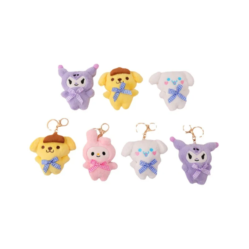 Sanrio Kuromi Plush Keychain Melody Plushies Brooch Bag Pin Backpacks Pendant Keyring Decoration Accessorie Girls Gifts