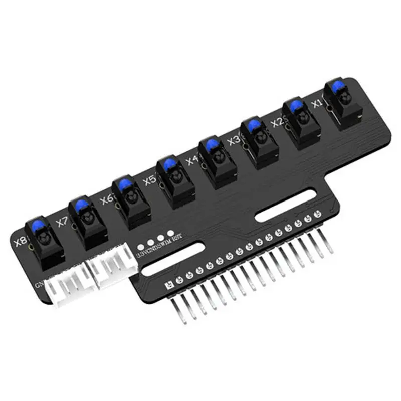 

ABZZ-1PCS 8-канальный высокоточный электронный инфракрасный модуль датчика отслеживания линии с поддержкой автоматической калибровки