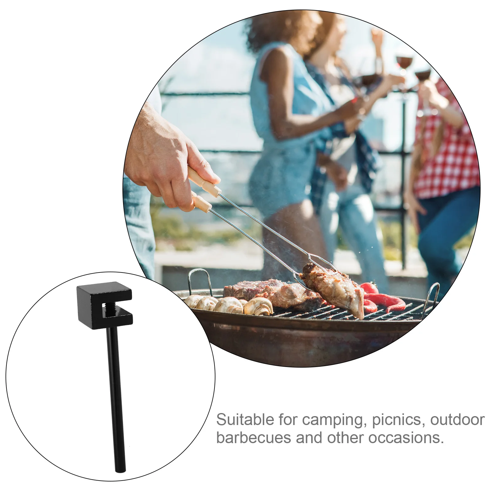 

1 Set Portable Adjustable Grill Pan Rack Barbecue Support Bracket Outdoor Camping Cooking