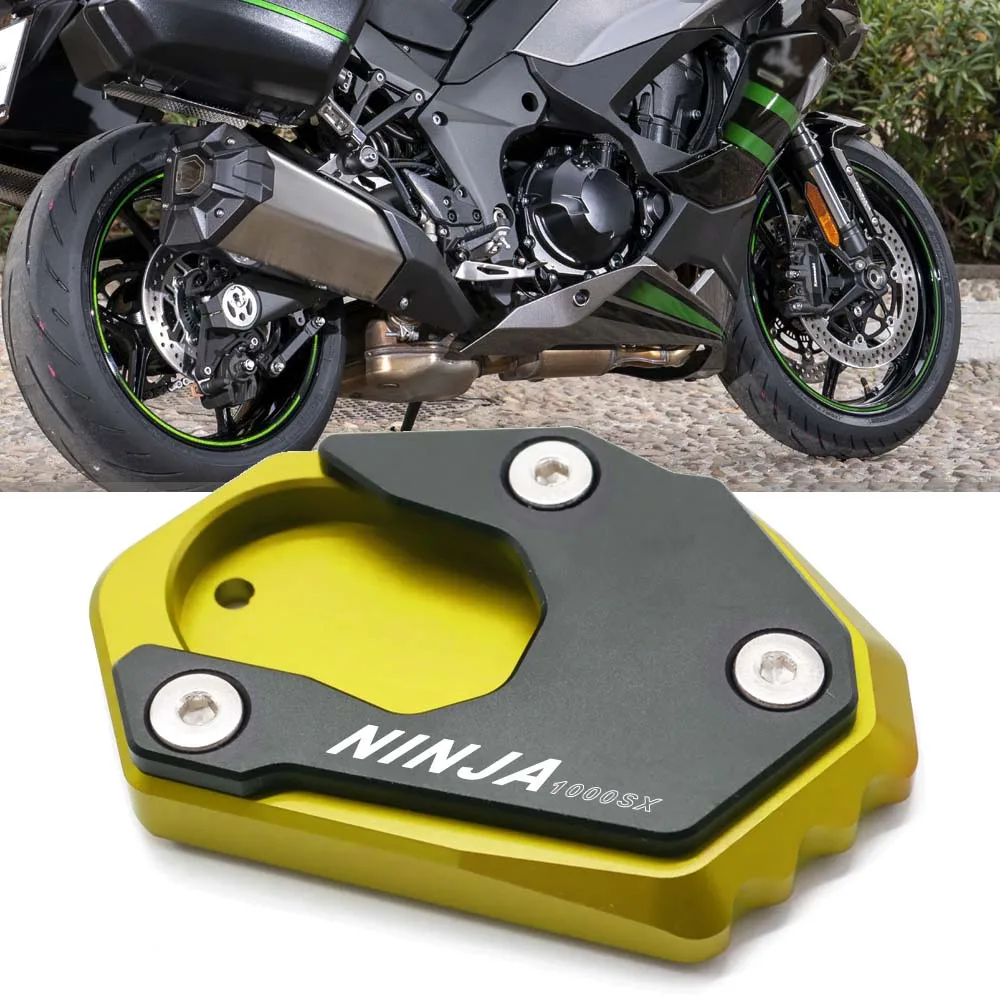 

Motorcycle CNC Kickstand Plate Extension Pad Stand Enlarger For NINJA 1000 SX 1000SX ninja1000sx 2020 2021 2022