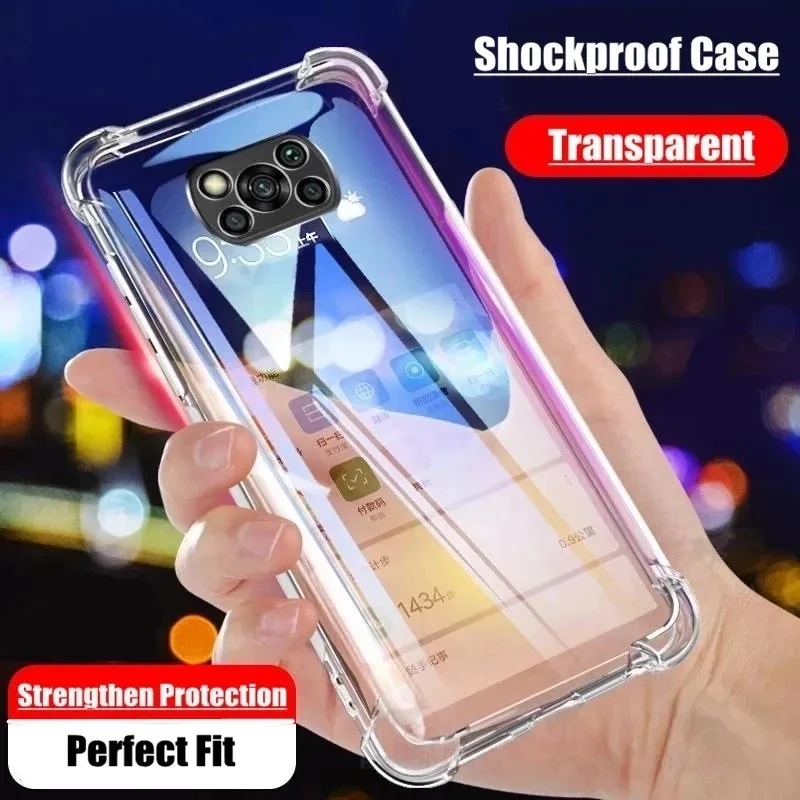 2Pcs Clear Shockproof Case For Xiaomi Poco X3 NFC Pro Soft Silicone Shell image 4