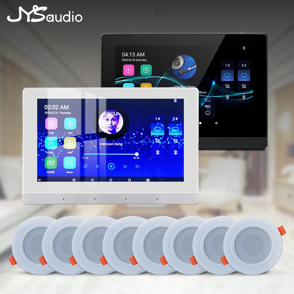 Smart Home Theater Sound Amplifier WiFi Bluetooth In-wall Android Music Panel Stereo Mini Ceiling Speaker Set Hotel Residential