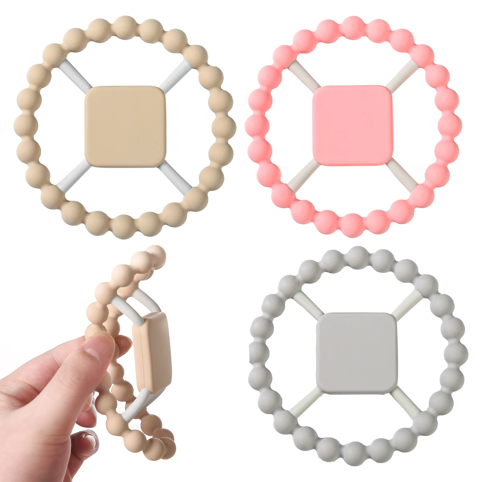 

Baby Silicone Bracelet Chewing Gum Teether Toys 3Colors Bandage Baby Teething Products Durable Elastic Molar Toy Baby Supplies