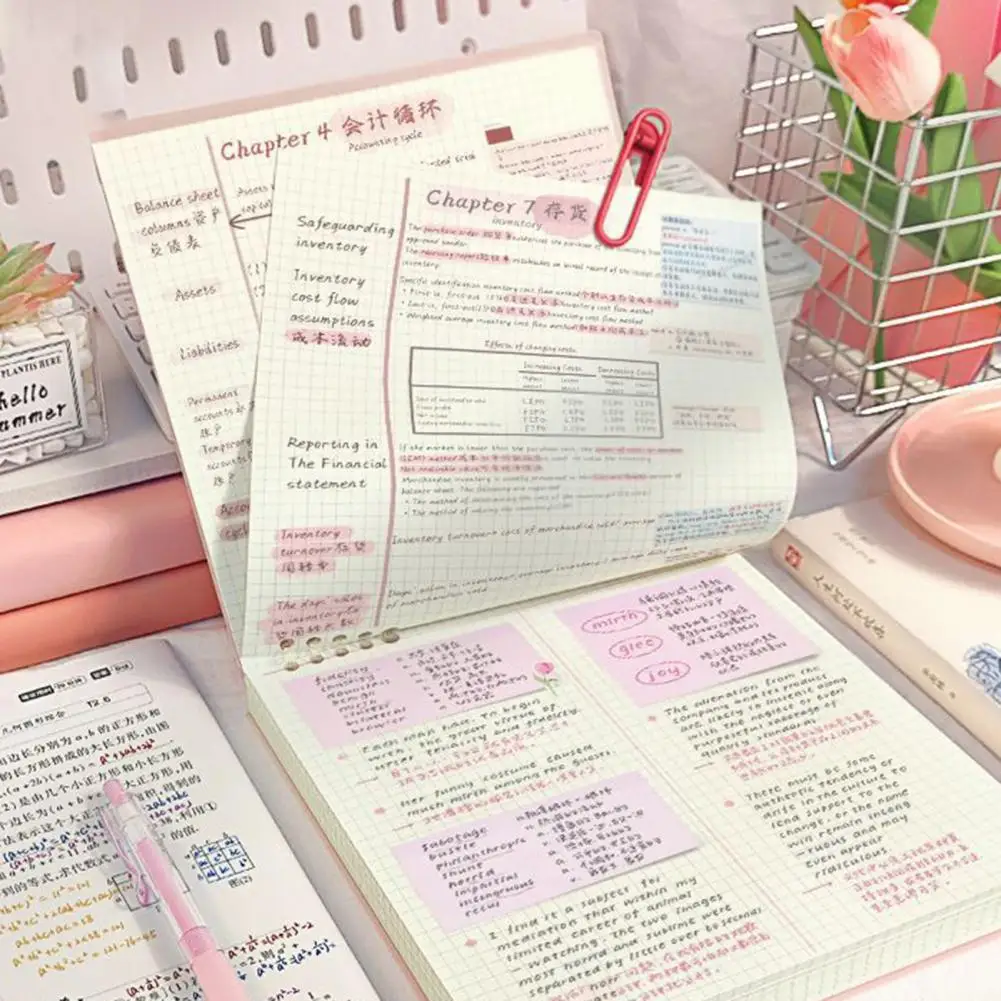 แผ่นจดบันทึกที่มีเส้นกระดาษหนาสมุดโน้ตแบบหลวมมีเส้นช่องว่างสี่เหลี่ยมเหมาะสำหรับใช้ในบ้านสำนักงานการศึกษาที่บ้าน