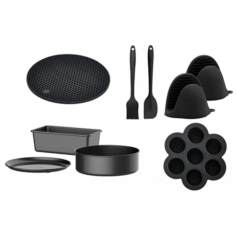 Baking Set For Ninja Foodi 6.5,8Qt,Accessories Pot,Nonstick Bakeware Set With Multi-Purpose Crisper Pan,Loaf Pan