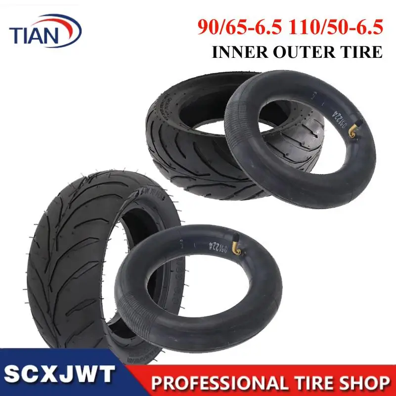 110/50-6.5 inner outer tires 90/65-6.5 front rear tire inner tube bending valve, suitable for scooter off-road tires