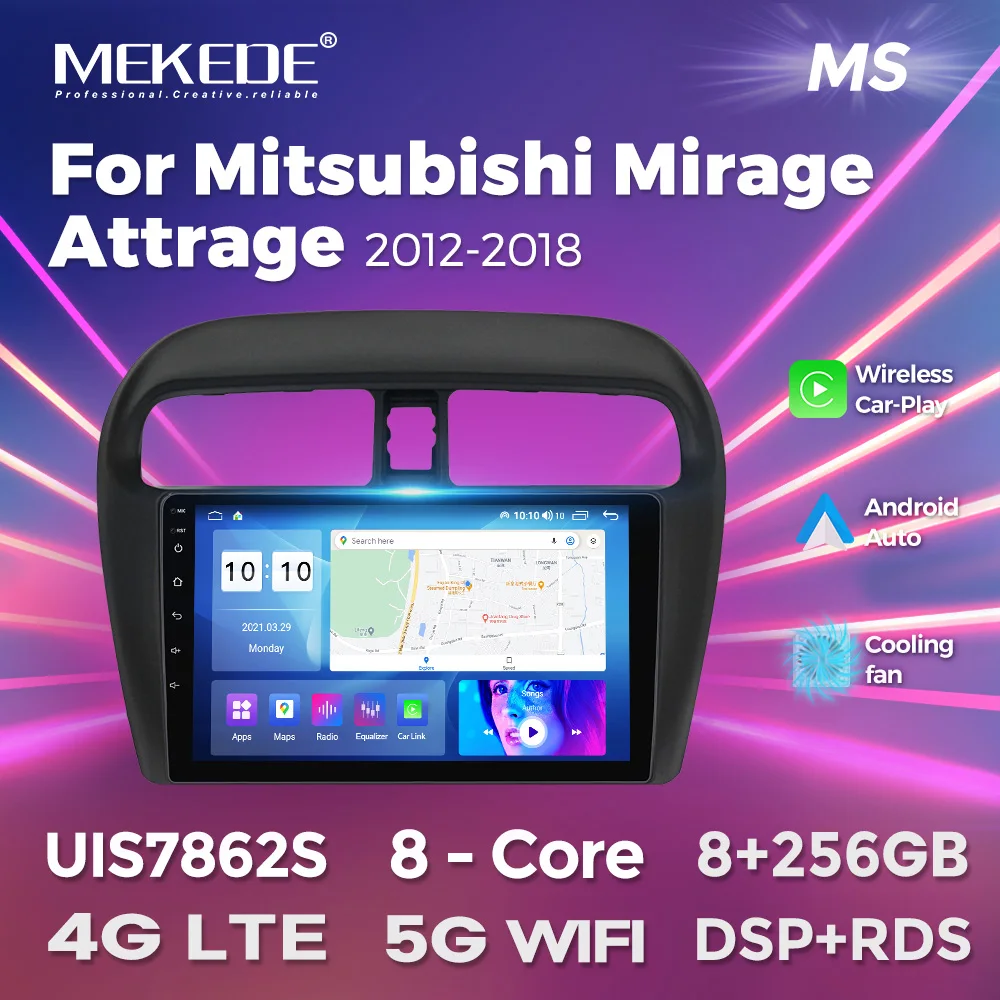 

MEKEDE Android 13 9inch For Mitsubishi Mirage Attrage 2012-2019 Car Radio Video Player BT Carplay Auto DSP GPS Stereo Multimedia