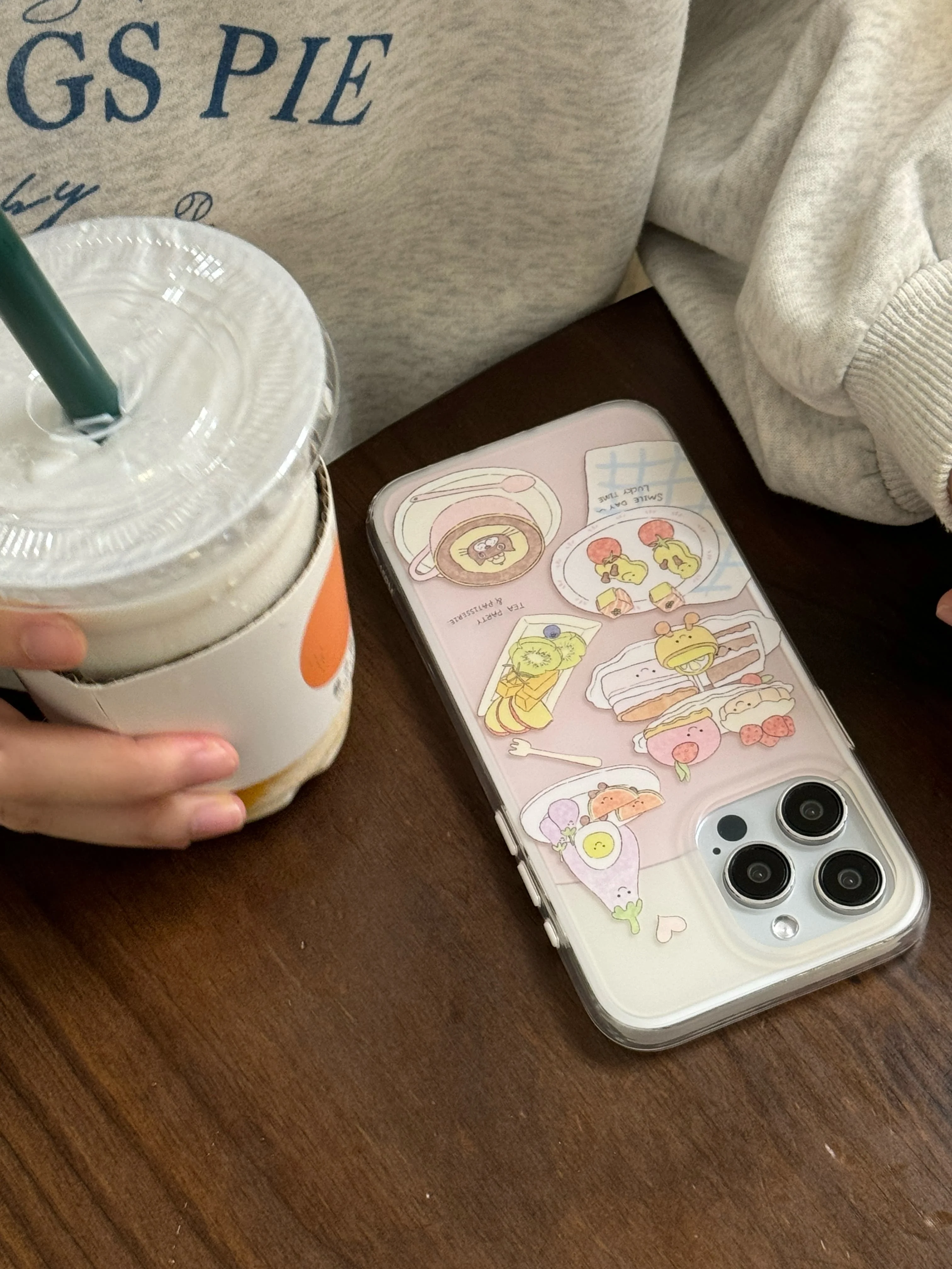 Korean INS Fruits Cake Snacks Pattern Double Layers IMD Phone Case for iPhone 15 14 13 11 Pro Max Plus Back Cover for 12 Pro Max image 3