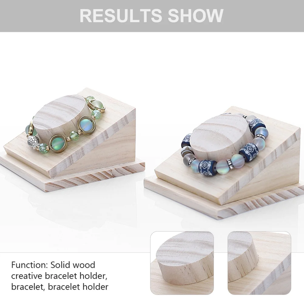 1Pcs Jewelry Display Stand Natural Wood Design Bracelet Holder for Christmas Birthday Decorations Bracelet Display Holder