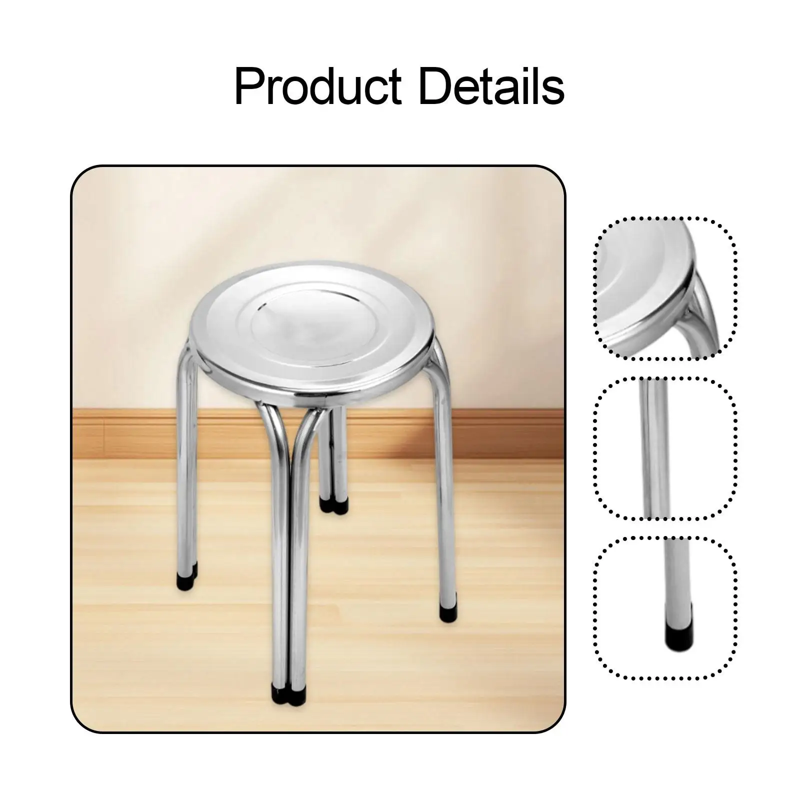 Stackable Stool Stainless Steel Round Metal Stool for Classroom Home Office