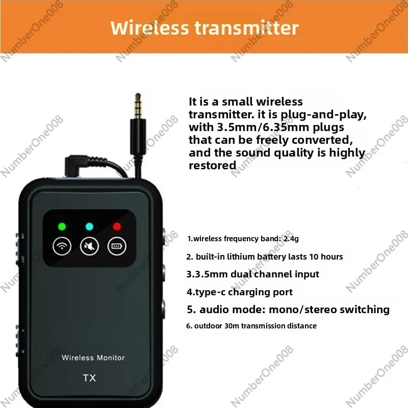 M7S Wireless Monitor Headphones, in-Ear Stage Monitor Earphones for Musician Band Live Streaming Gaming Studio Recording
