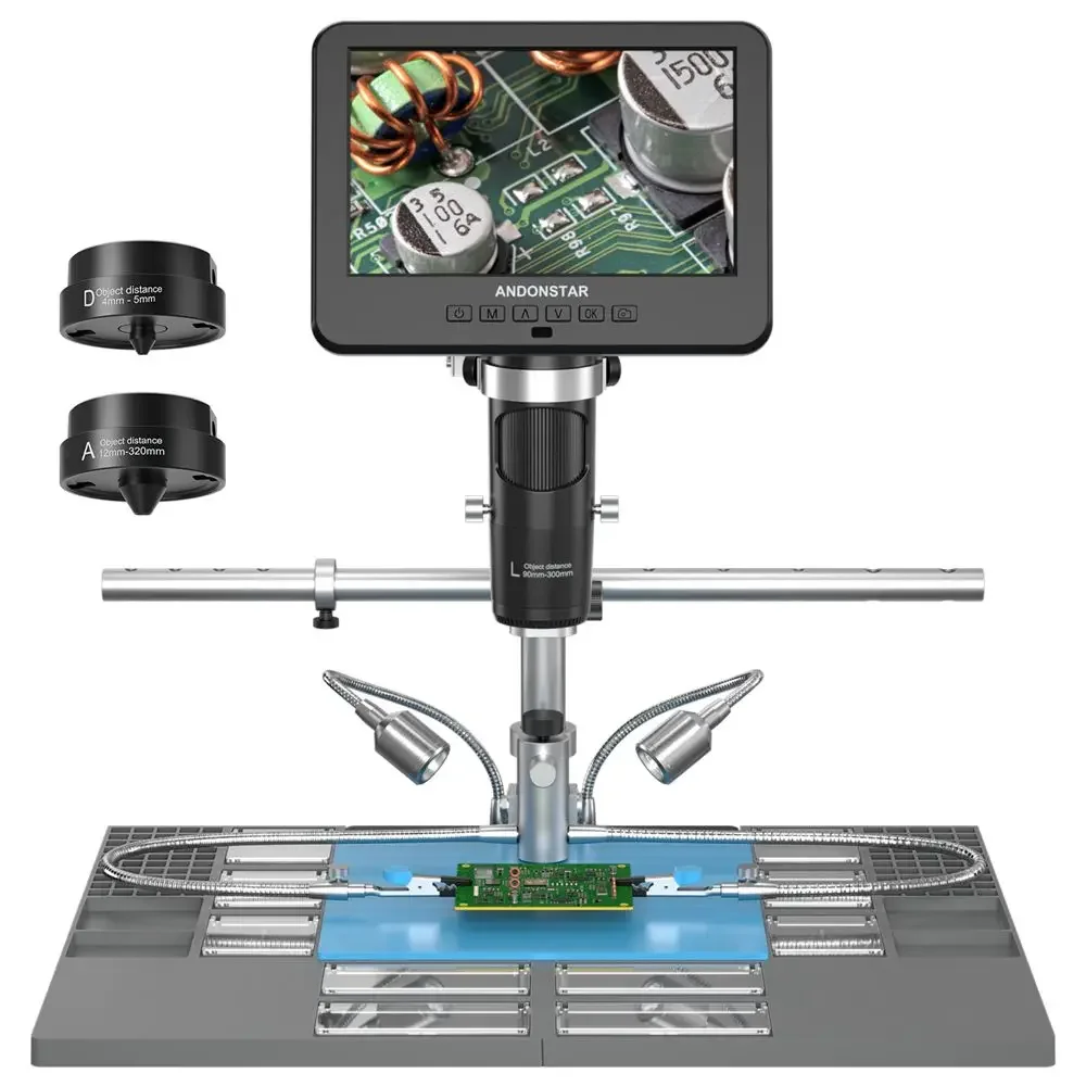 Andonstar 2025 quente trinocular 2000x uhd 2160p hdmi microscópio digital AD246SM-Plus para pcb smd solda para ferramentas de reparo de telefone