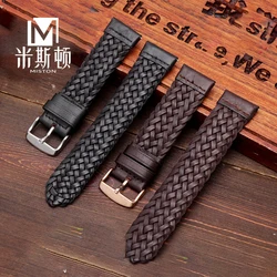 20mm 22mm universal leather strap for Huawei watch 2Pro GT woven strap Samsung Galaxy gear s3 Fossil Bvlgari BVL102929 watchband